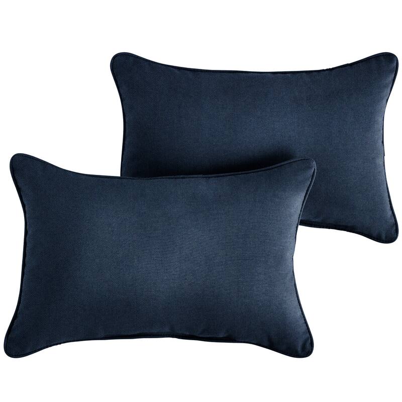 Sorra Home Sloane Marine 13 x 20-inch Indoor/ Outdoor Pillow Set - 14 in x 24 in - Richloom - Veranda Navy