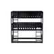 preview thumbnail 12 of 11, Distinctive Twin Size Triple Wood Bunk Kids Bed with Ladder,Guardrail