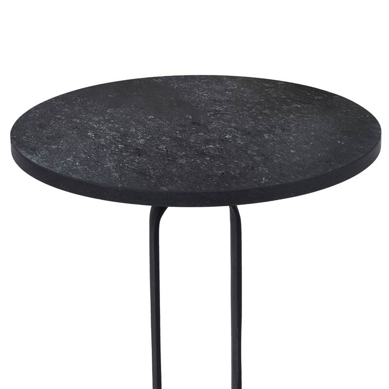 Renwil Eryx Indoor Cast Aluminum Side Table, Matte Black
