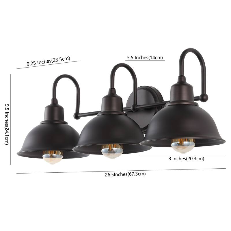 Frisco Farmhouse Industrial Iron LED Vanity, Chrome by JONATHAN Y