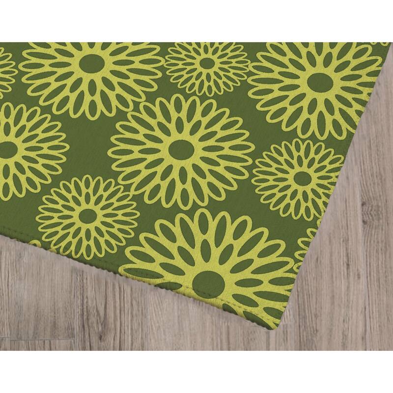 FLOWER POWER GREEN Kitchen Mat by Kavka Designs Bed Bath & Beyond