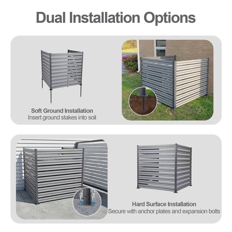 Aoodor Patio Privacy Screen 49''W x 50''H Air Conditioner Fence - N/A