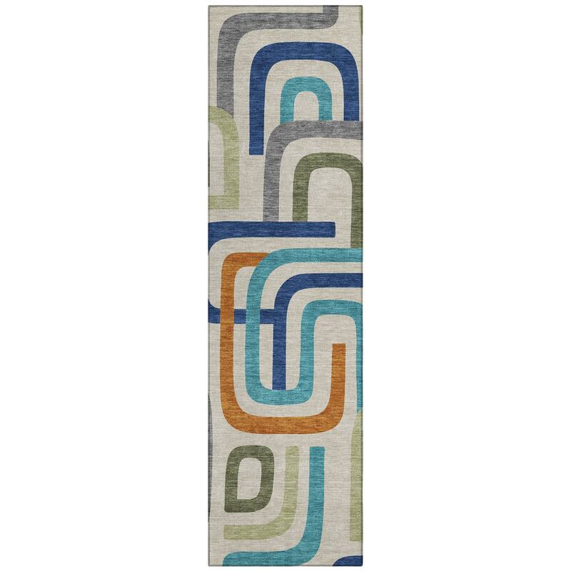 Machine Washable Indoor/ Outdoor Modern Penner Chantille Rug