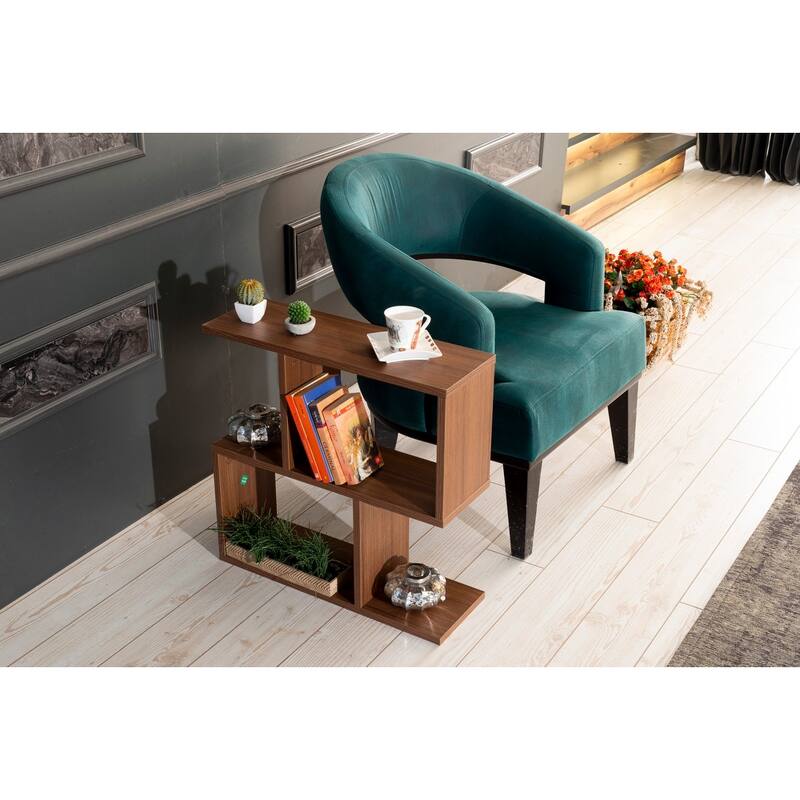 Alfa Rectangle 4 Shelves End Table, 23 inch End Table for Living Rooms