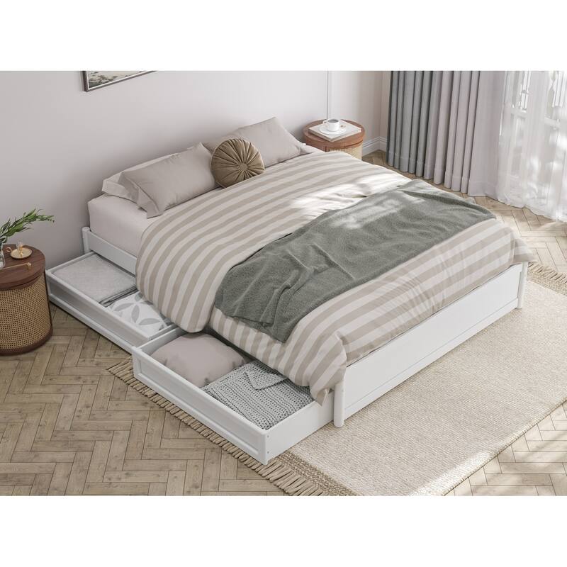 Barcelona Panel Platform Bed with Storage Drawers