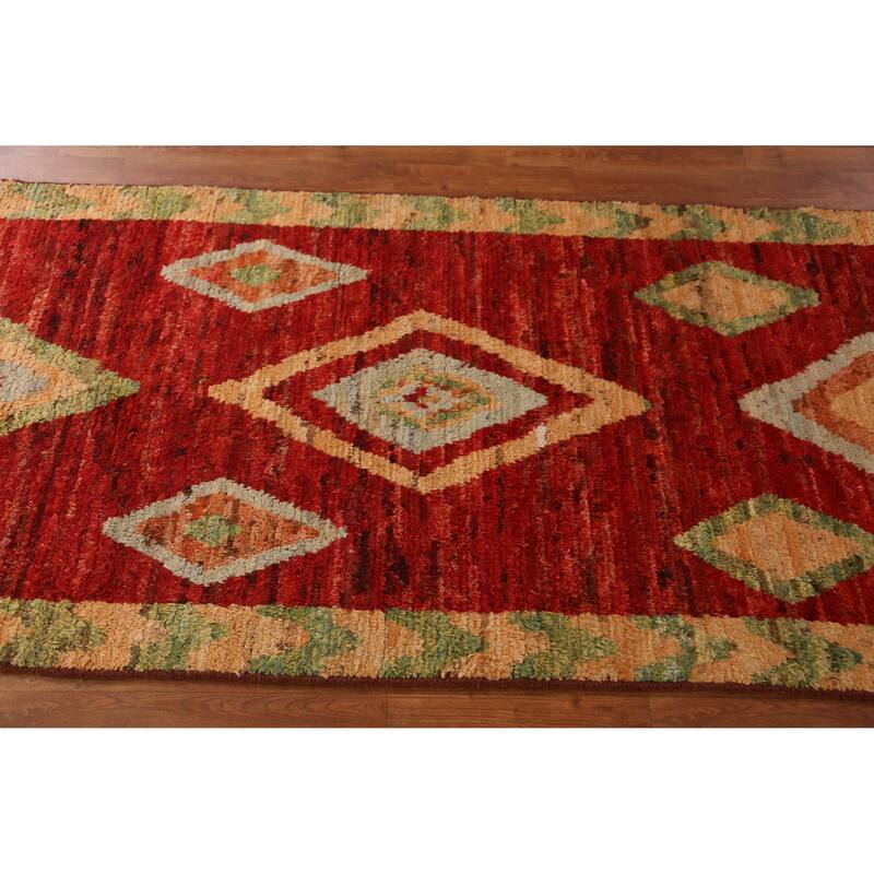 Moroccan Oriental Runner Rug Handmade Hallway Wool Carpet - 3'6" x 13'5"