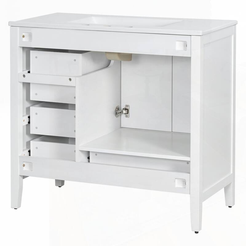 Bathroom Vanity with Sink and Bathroom Cabinet with Soft-Closing Door