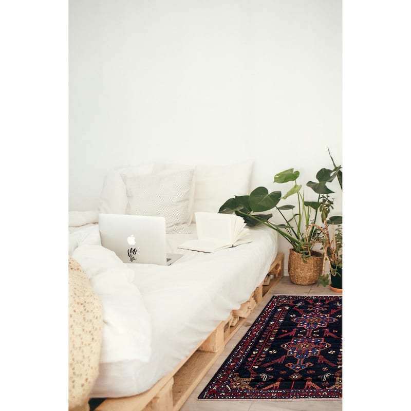 ECARPETGALLERY Hand-knotted Anadol Dark Navy Wool Rug - 4'3 x 6'9