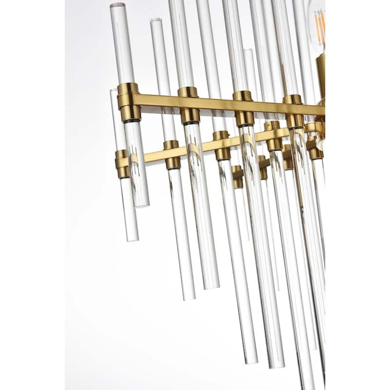 Samuel 23 inch crystal rod pendant in black