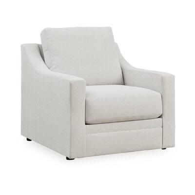 Maite Accent Armchair, Modern Sloped Arms, Soft Chalk Gray Polyester