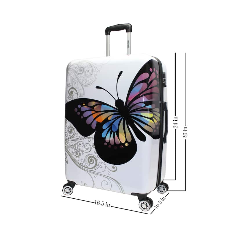 World Traveler Butterfly 24-inch Expandable Hardside Spinner Suitcase