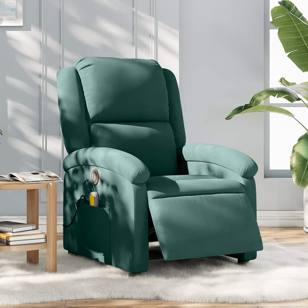 vidaXL Massage Recliner Chair Wingback Reclining Armchair for Elderly Velvet