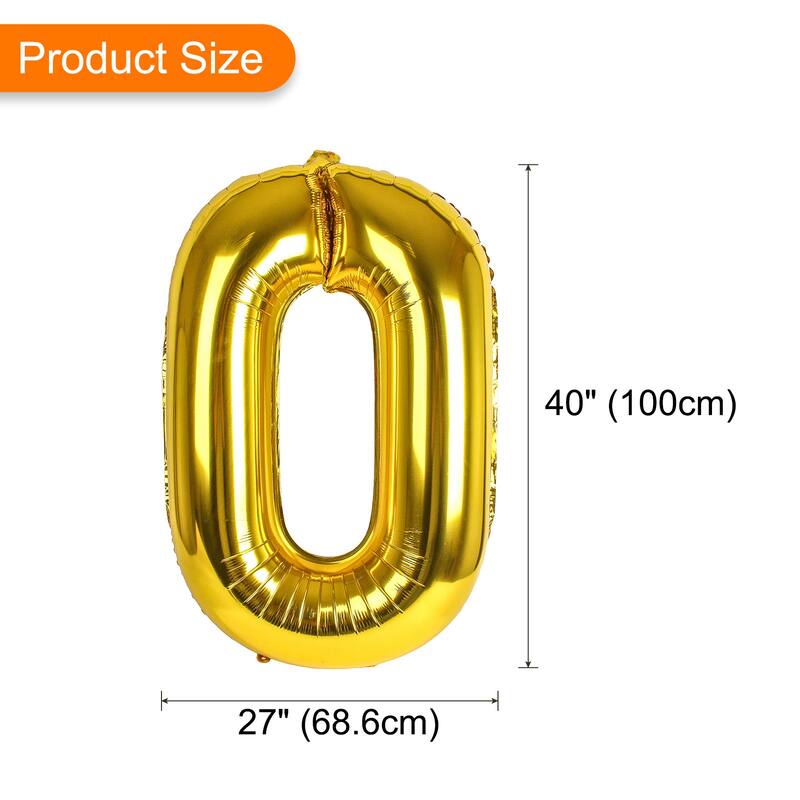 Number Balloons 40 Inch Gold Number 0 Balloons for Birthday Party - Gold Tone - Gold Tone