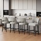 preview thumbnail 35 of 59, Upholstered Counter Height Bar Stools with wood legs for Kitchen Island Dining Room