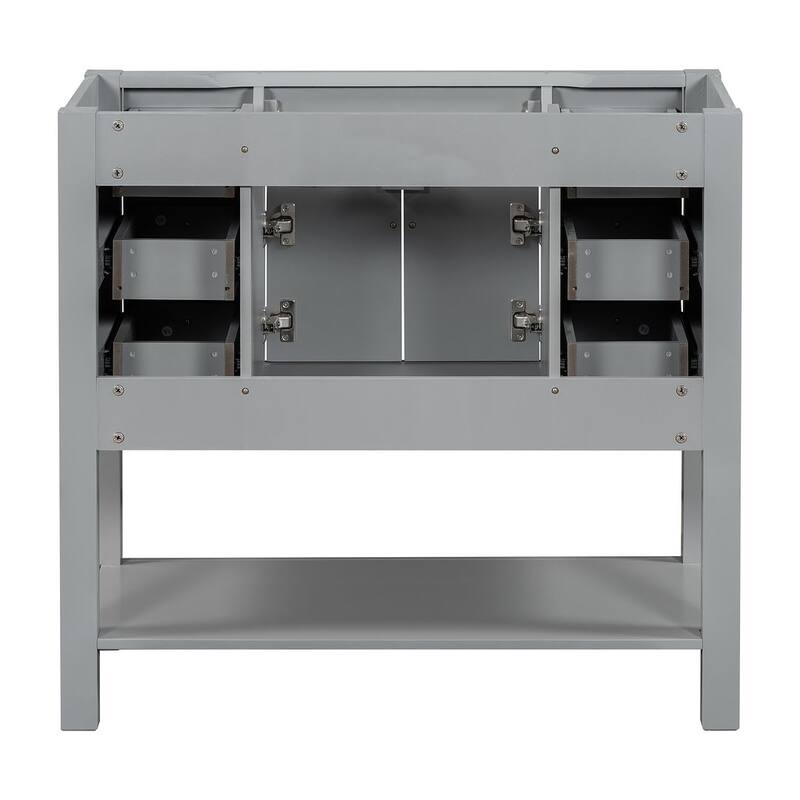 36'' Modern Bathroom Bathroom Vanity with Sink and 6 Drawers，2 Soft Closing Doors