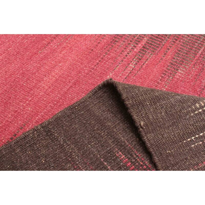 ECARPETGALLERY Flat-Weave Ankara FW Burgundy Wool Kilim - 5'4 x 7'10
