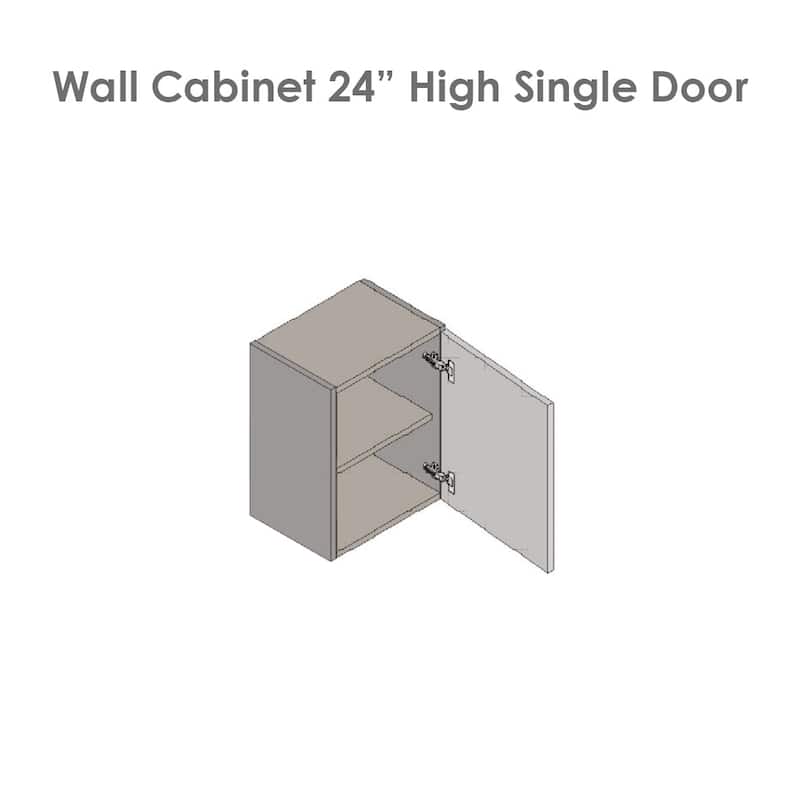 15" x 24" Wall Cabinet-Single Door-Grey - 15 x 24 x 12
