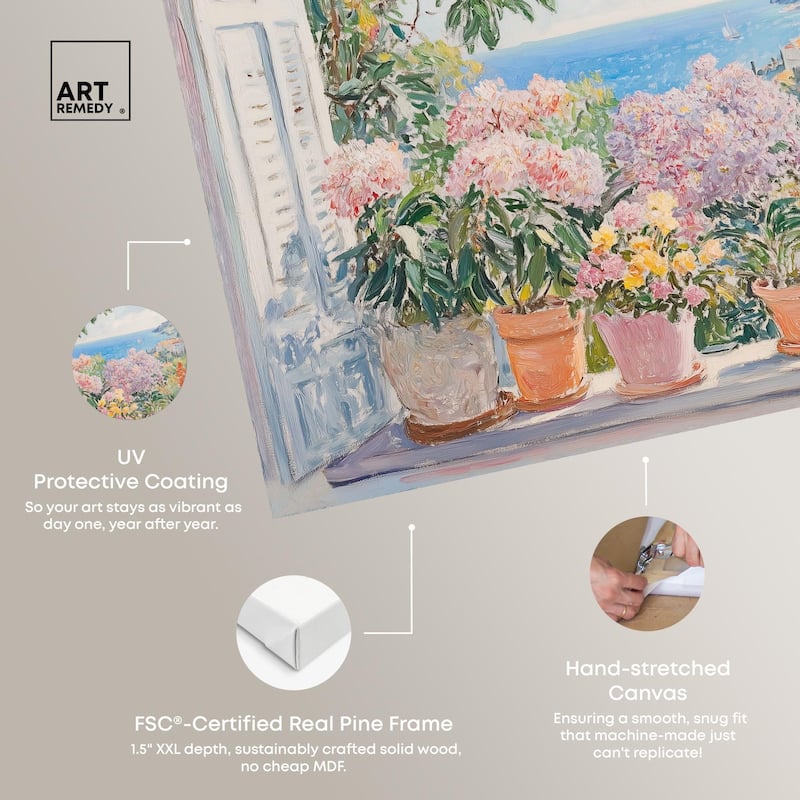 Mediterranean Blooms Canvas by Art Remedy, Gallery Wrapped