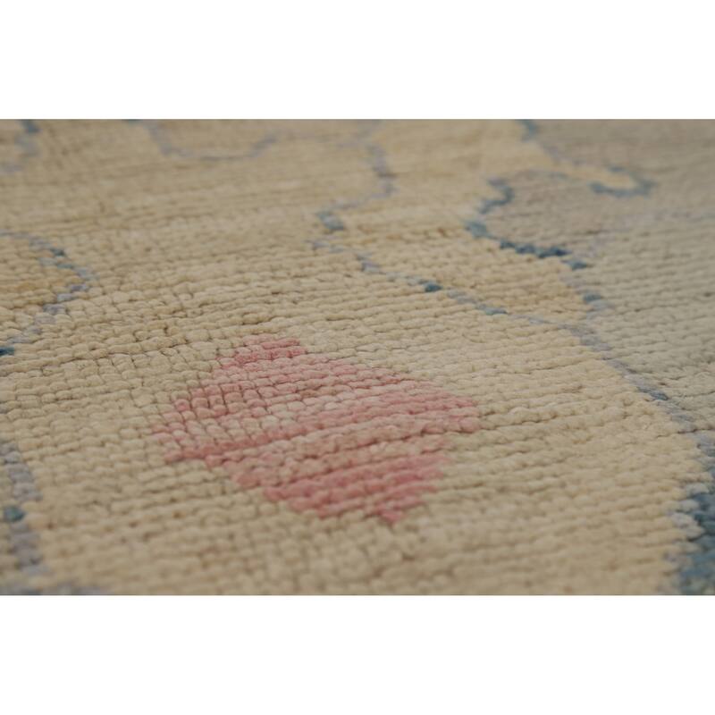 Hand Knotted Oriental 100% Wool Carpet Transitional All-Over Greys & Charcoal Oushak Area Rug - 11' 9'' X 8' 9''