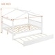 preview thumbnail 29 of 110, Creativity House Bed Twin/ Full Size Frame with Trundle for Boys Girls, Wood Platform Bed with Roof No Box Spring Needed
