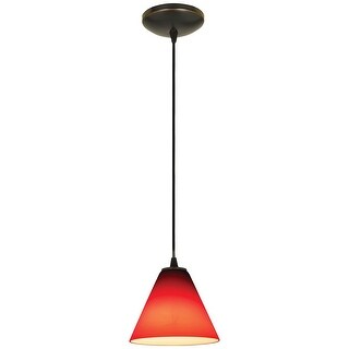 Access Lighting Martini - Glass Pendant - Cord - Oil Rubbed Bronze Finish - Red Glass Shade