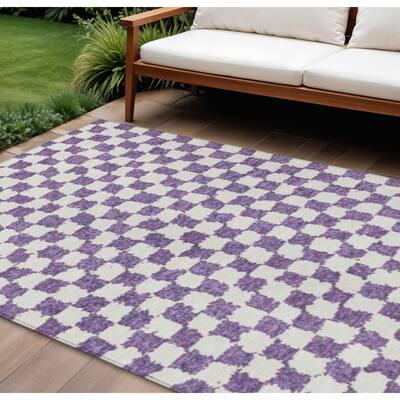 HomeRoots Geometric Transitional Rectangle Outdoor Rug
