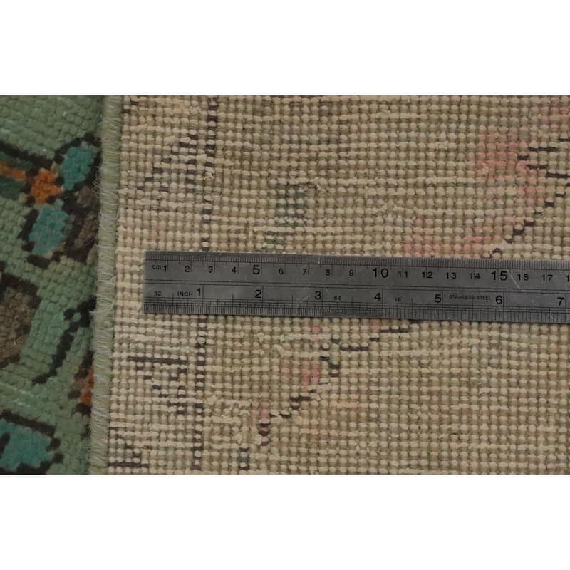 Hand Knotted Oriental 100% Wool Carpet Traditional Medallion Green Tabriz Area Rug - 11' 0'' X 8' 2''