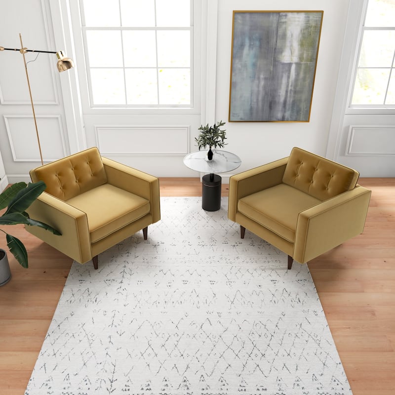 Koda Mid Century Velvet Lounge Chair (Set of 2)