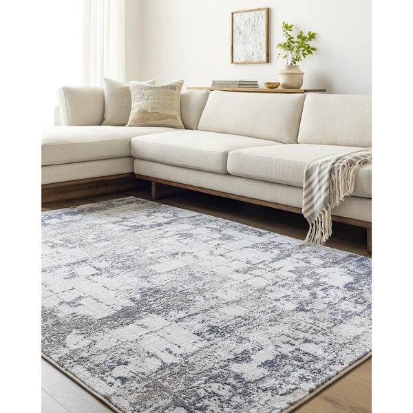 slide 2 of 8, Livabliss Nesta Modern Abstract Area Rug Grey/White - 5' 3" x 7'