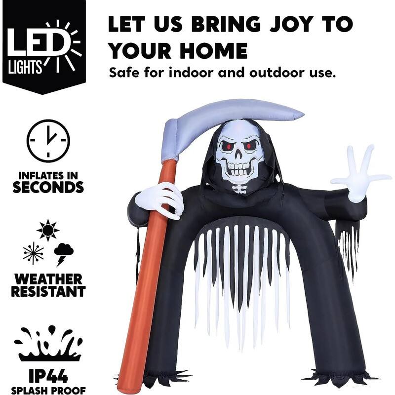 10.5 FT Halloween Inflatable Grim Reaper Archway