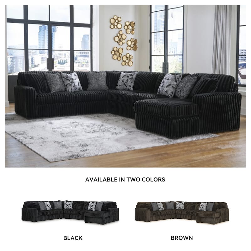 Signature Design by Ashley Midnight-Madness 4-Piece Sectional with Chaise - 151"W x 121"D x 40"H