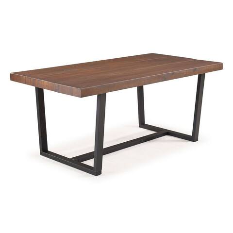 Offex 72" Distressed Solid Wood Dining Table - Mahogany - Brown