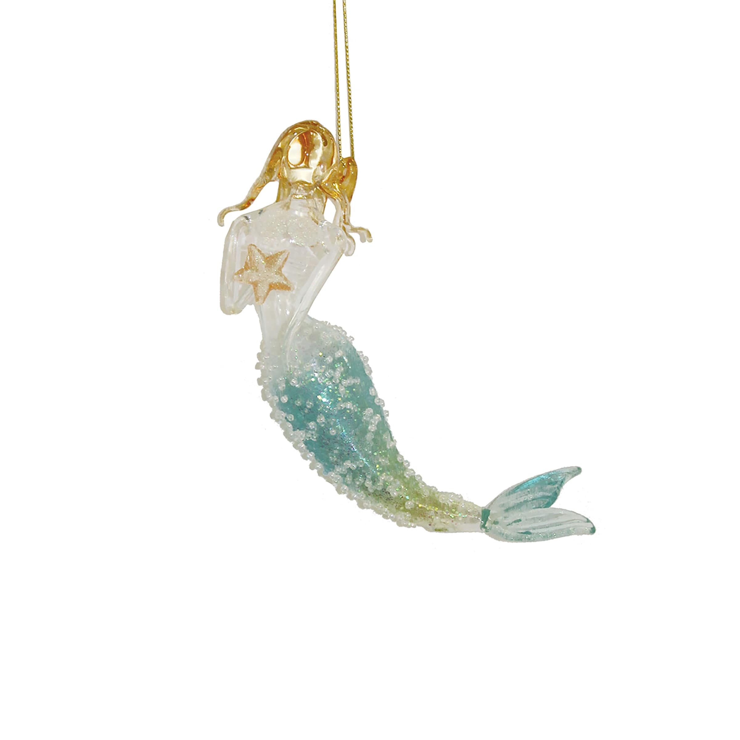 Seafoam Glitter Mermaid Christmas Xmas Ornament
