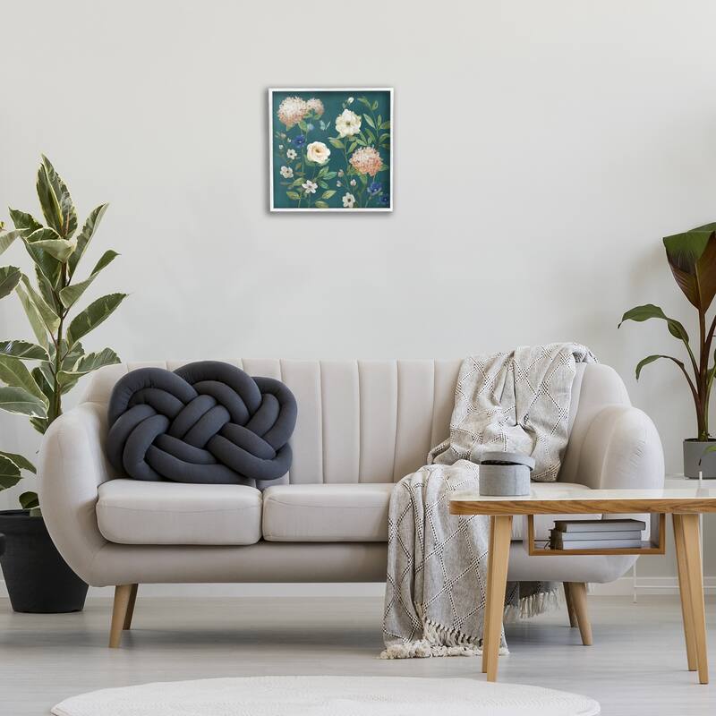 Stupell Bright Garden Blooms on Green Framed Giclee Art Design By Nan