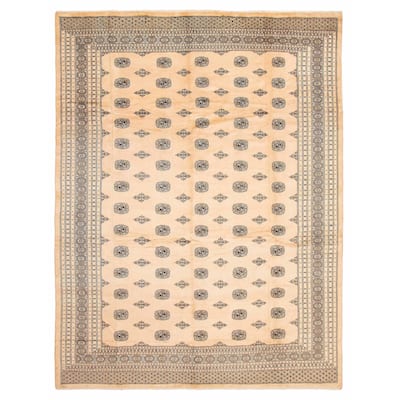 Finest Peshawar Bokhara Beige Rug 10'1" x 13'2" - 10'1 x 13'2