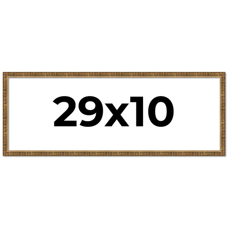 29x10 Frame Gold Solid Wood Picture Frame - Complete Modern Photo