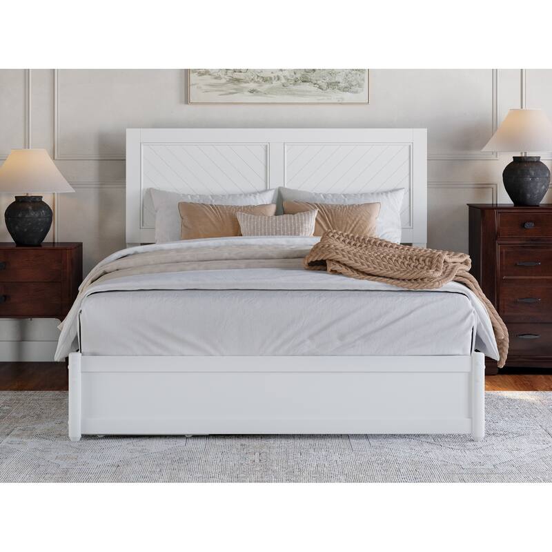 Clayton Platform Bed with Panel Footboard and Storage Drawers