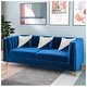 Velvet Couches for Living Room - Tufted Velvet Navy Blue 3 Seater Sofa ...