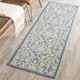 SAFAVIEH Courtyard Bettylou Indoor/ Outdoor Damask Area Rug - 2'3" x 6'7" Runner - Blue/Natural