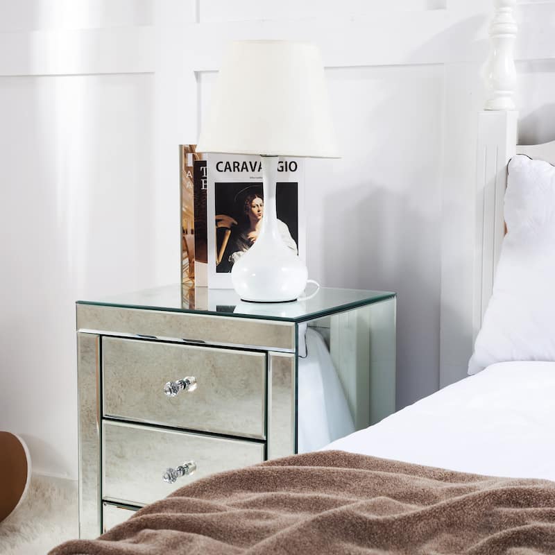Modern 3-Drawers Nightstand Bedside Table