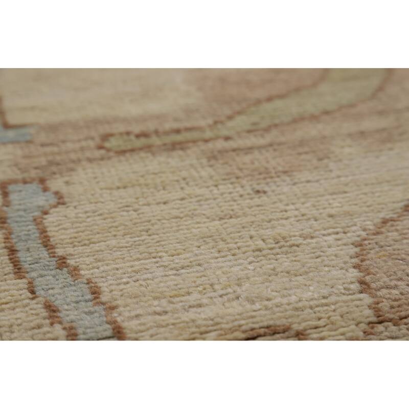 Hand Knotted Oriental 100% Wool Carpet Transitional All-Over Greys & Charcoal Oushak Area Rug - 12' 2'' X 9' 5''