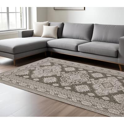 HomeRootsMedallion Traditional Rectangle Area Rug