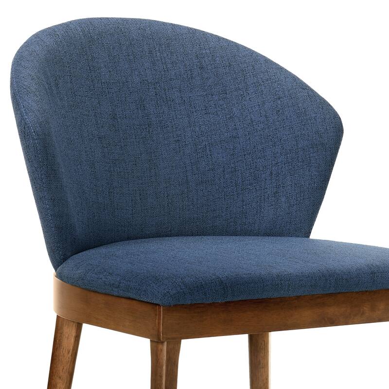 Juno Black or Walnut Wood Upholstered Dining Chairs - Set of 2