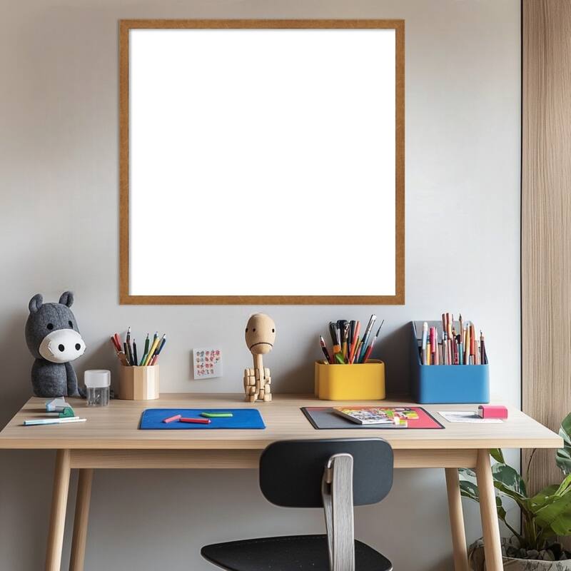 Amanti Art Carlisle Blonde Narrow Framed Dry Erase Magnetic Board