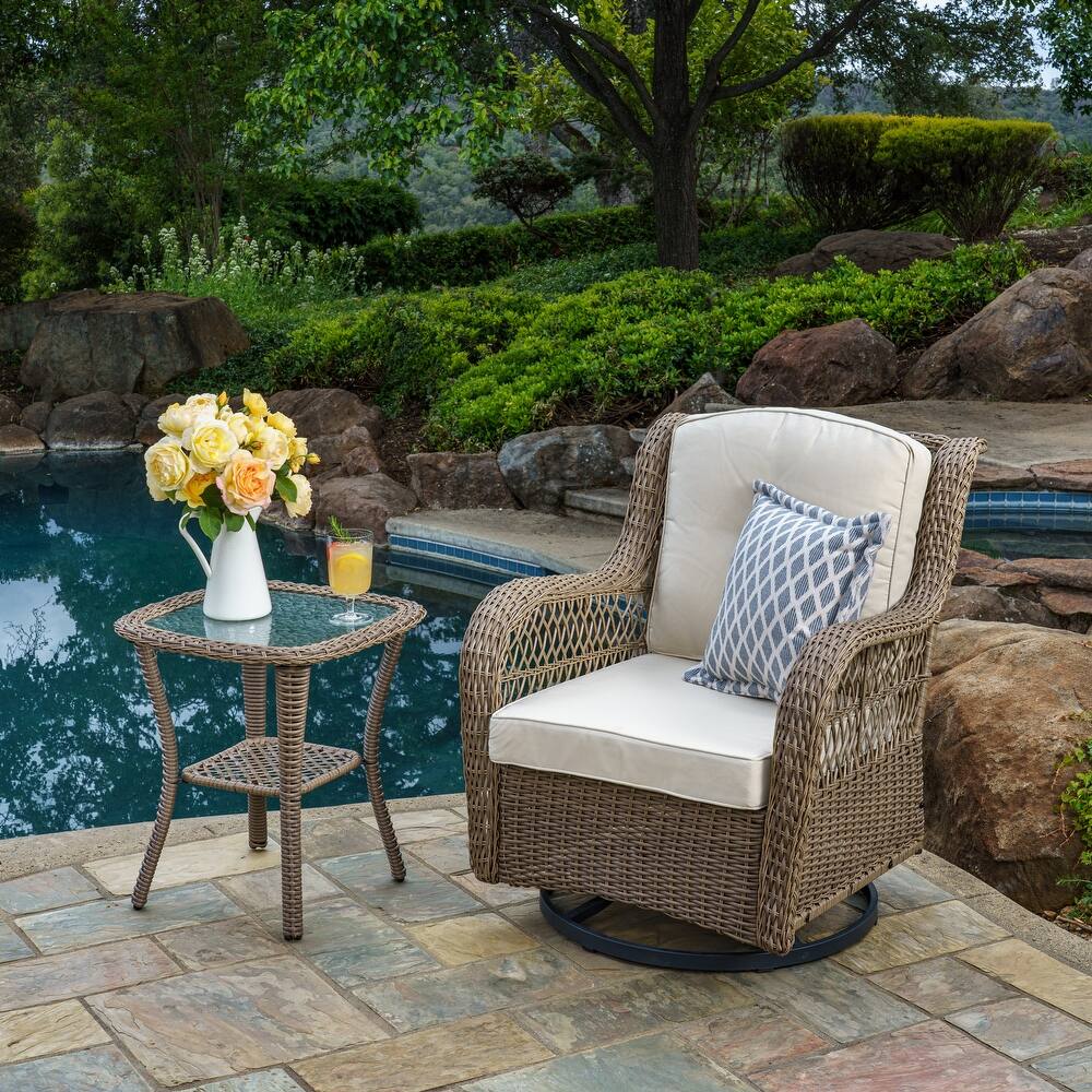 Rio Vista Outdoor Wicker Swivel Glider Chair Set (2-Piece)