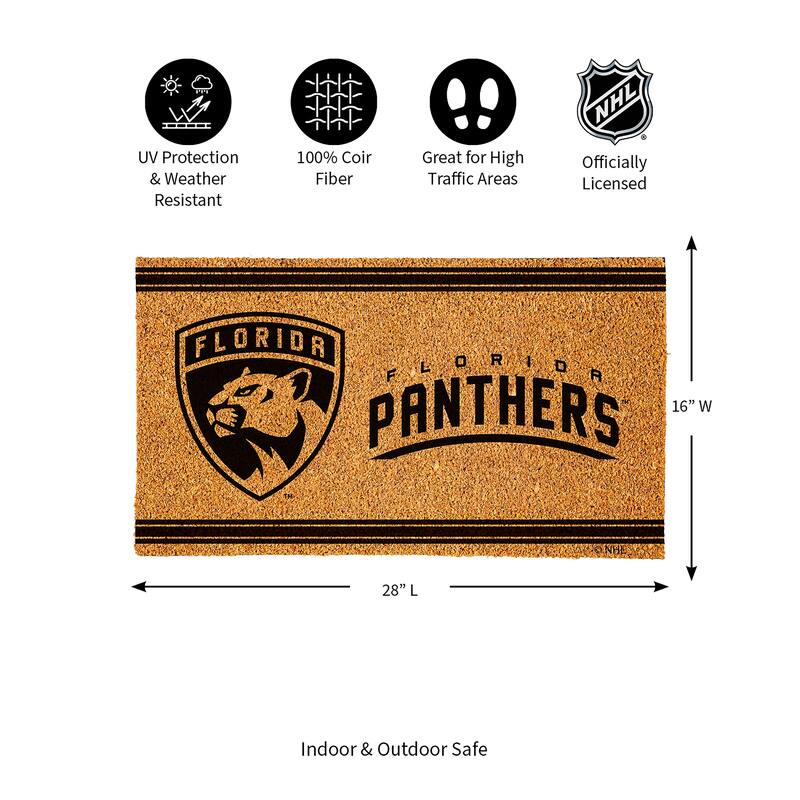 Florida Panthers Monochrome Indoor/Outdoor Coir Door Mat