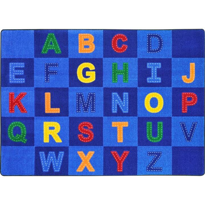 Patchwork Letters Multi Educational Nylon Area Rug