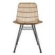 preview thumbnail 8 of 6, Braided Beige Rattan Chair with Black Metal Frame