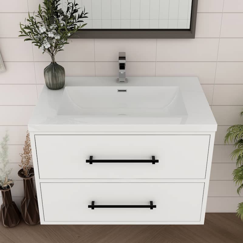 Victoria 30'' Wall-mounted Vanity with Reinforced Acrylic Sink - 29.5