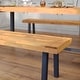 preview thumbnail 3 of 10, Indoor/Outdoor Solid Acacia Wood Slat Top Bench with Wood Legs